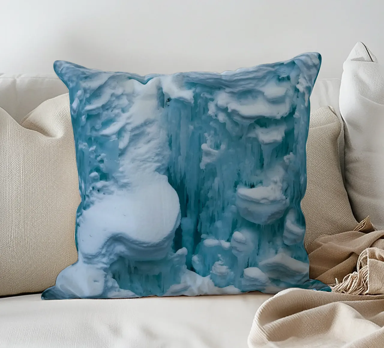 Ice formations art - Winter structures decorative cushion by Whole©