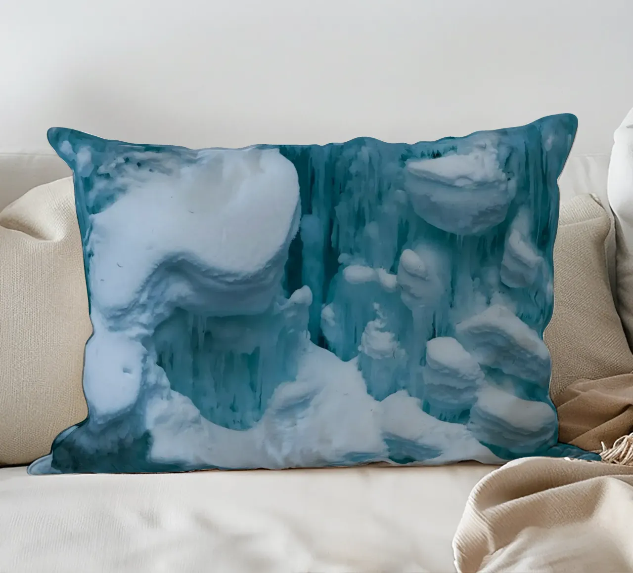 Ice formations art - Winter structures decorative cushion by Whole©