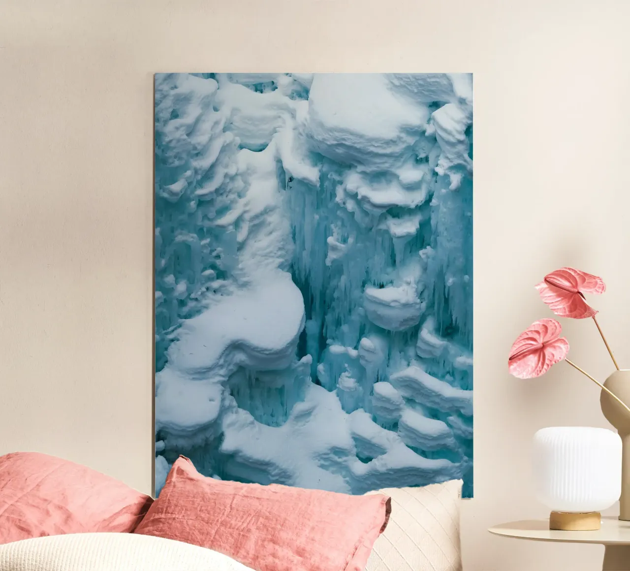 Arte delle formazioni di ghiaccio - Strutture invernali poster con telaio in legno da Whole©