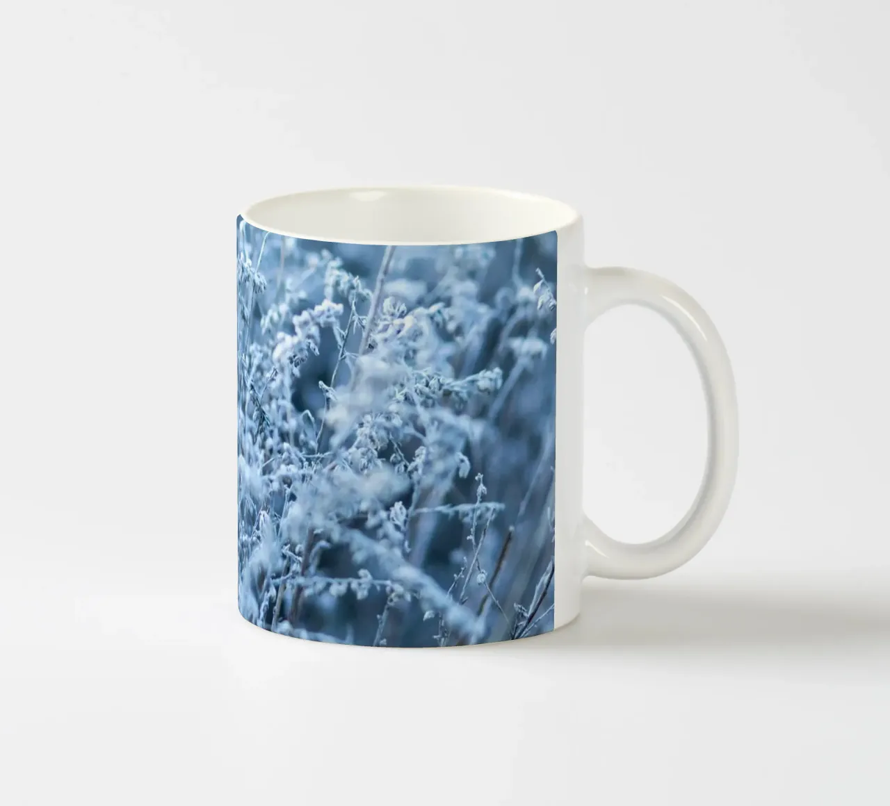Frost grass aesthetics - Minimalist winter design ceramic mug by Whole©