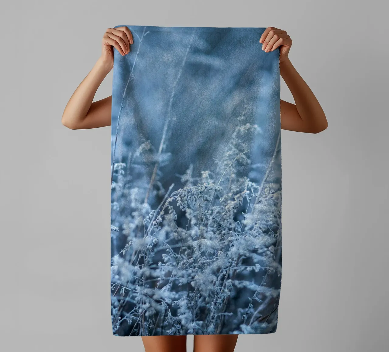 Frost grass aesthetics - Minimalist winter design towel by Whole©