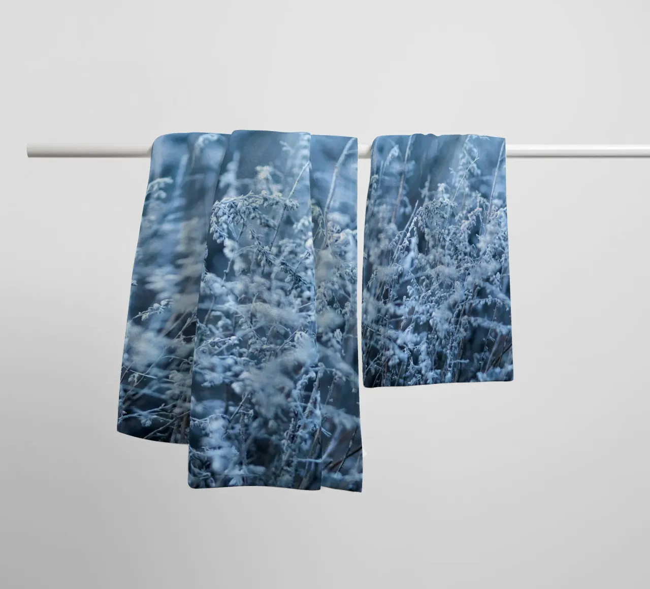 Frost grass aesthetics - Minimalist winter design towel by Whole©