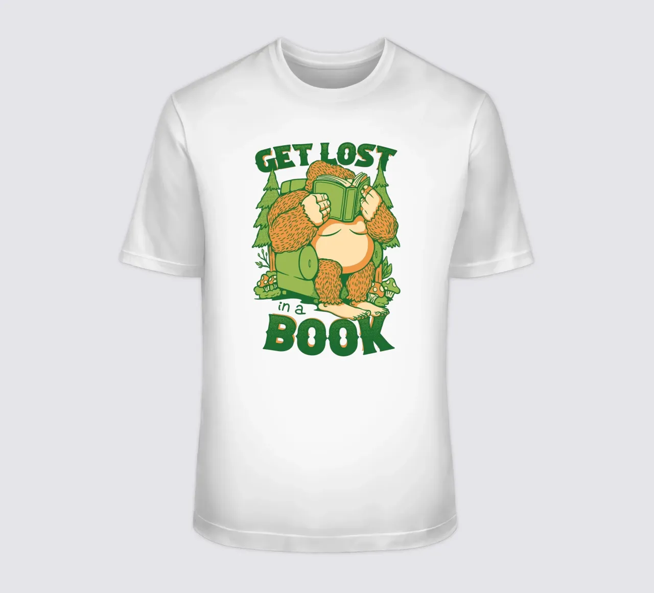Get Lost - In a book Sasquatch t-shirt by Tobe Fonseca