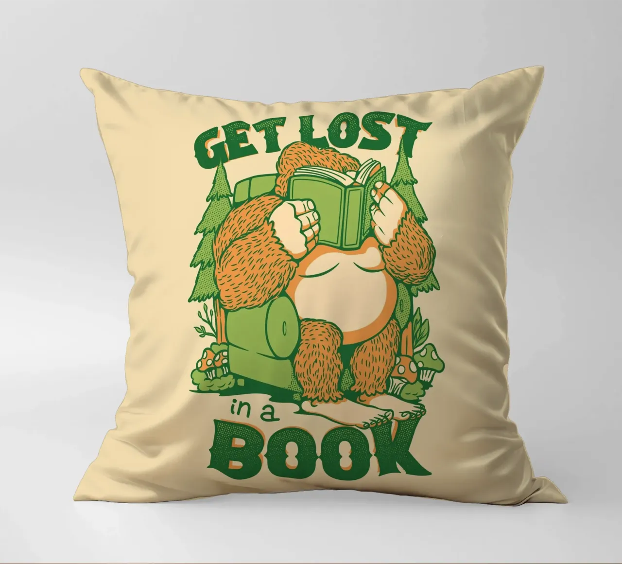 Get Lost - In einem Buch Sasquatch Kissen von Tobe Fonseca