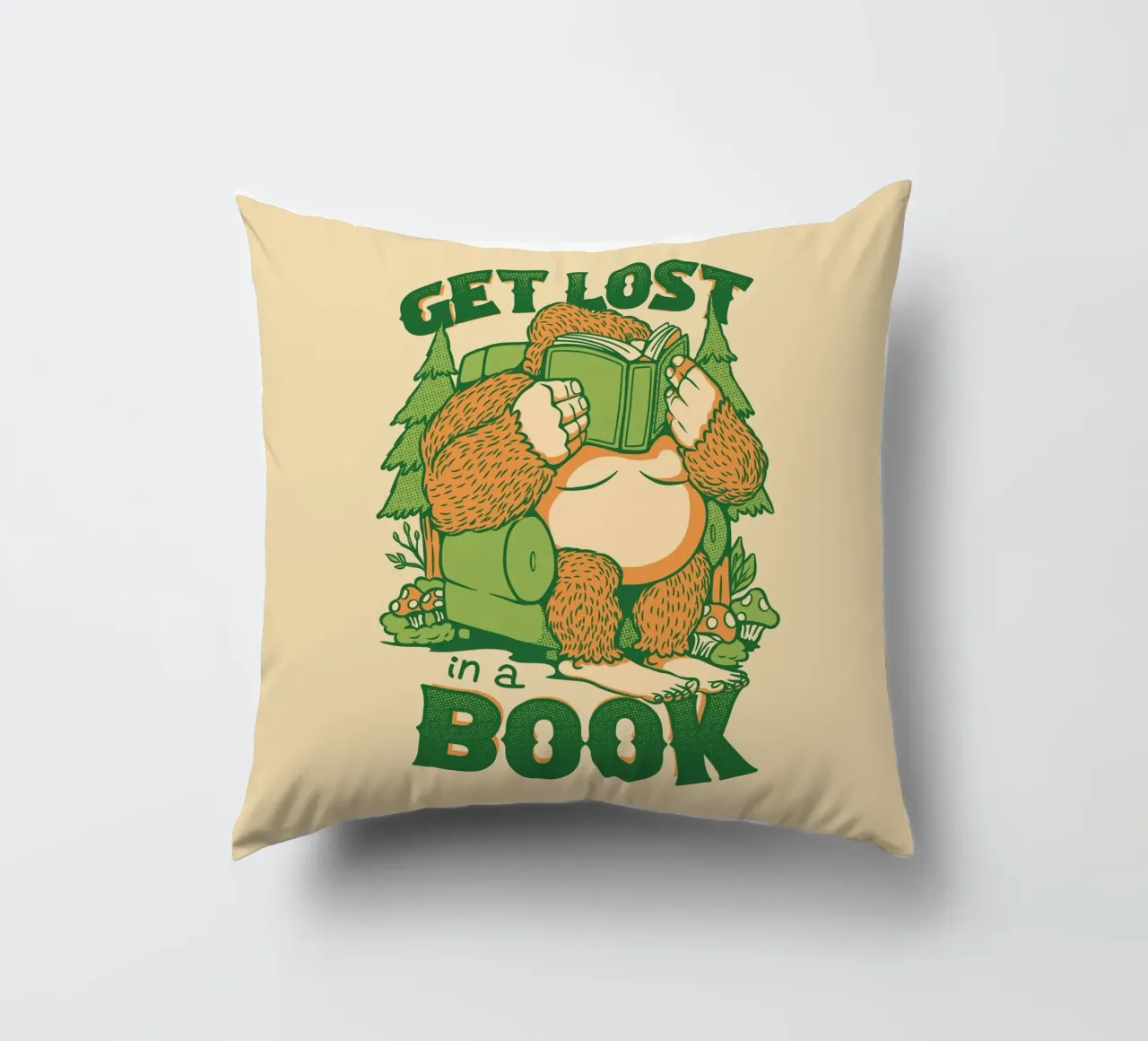 Get Lost - In einem Buch Sasquatch Kissen von Tobe Fonseca