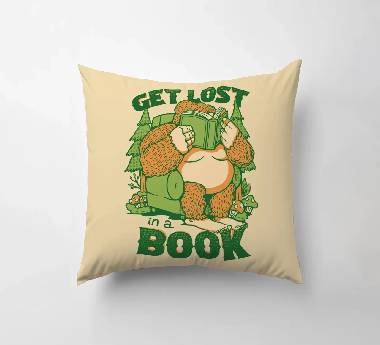 Get Lost - In einem Buch Sasquatch Kissen von Tobe Fonseca