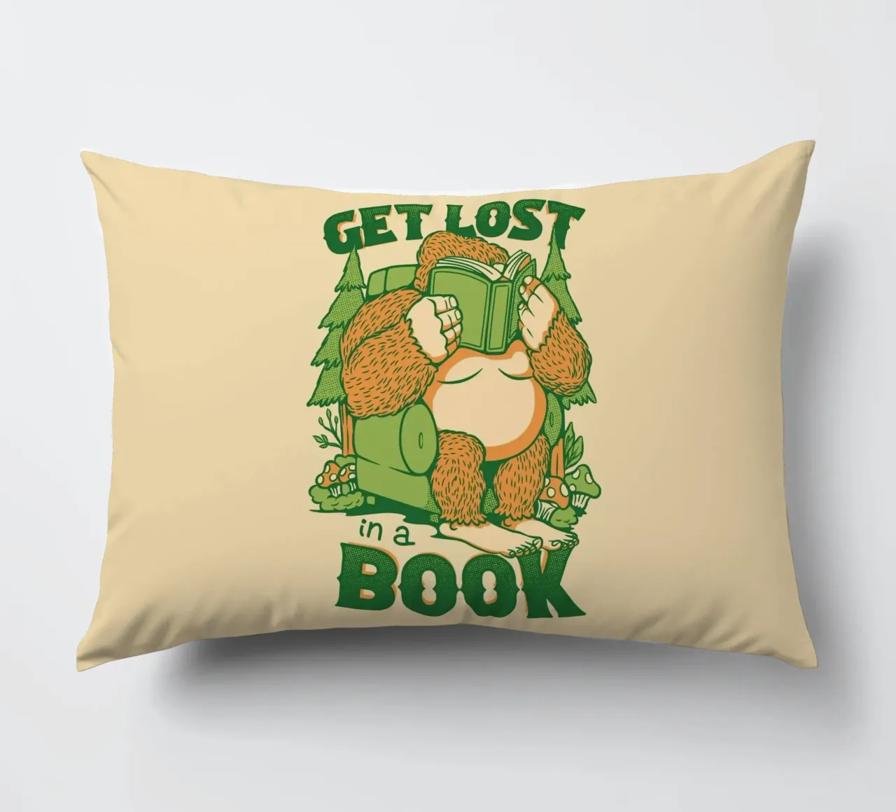 Get Lost - In einem Buch Sasquatch Kissen von Tobe Fonseca
