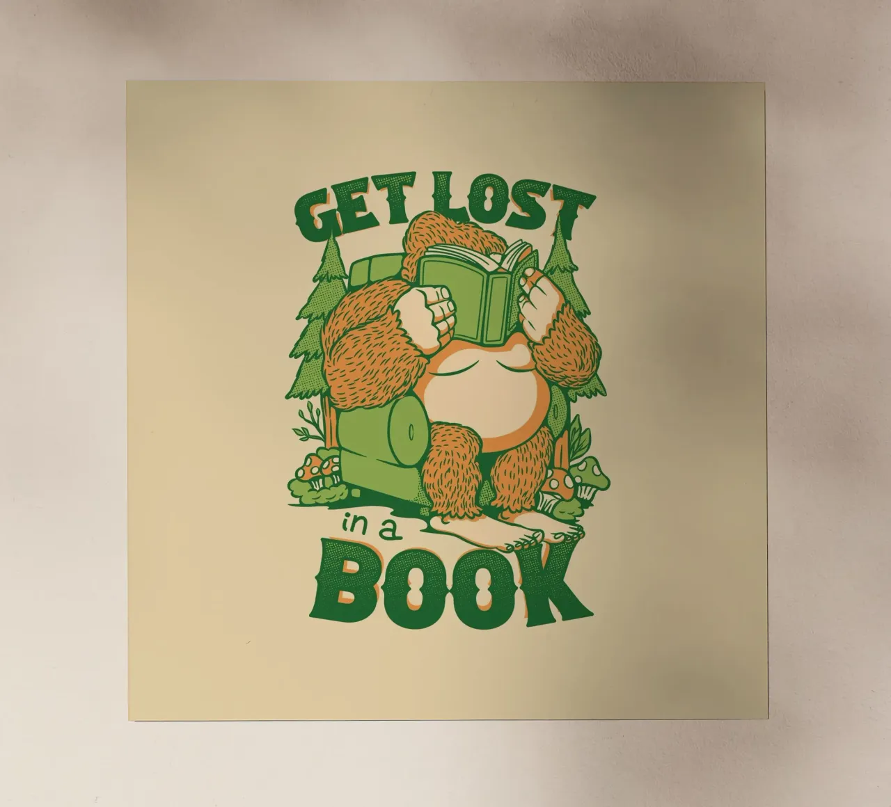 Verdwalen - In een boek Sasquatch backlit folie van Tobe Fonseca