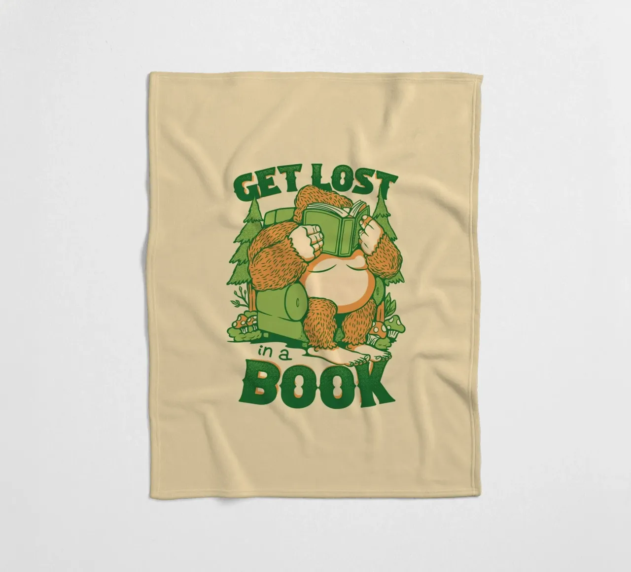 Get Lost - In a book Sasquatch fleece blanket by Tobe Fonseca