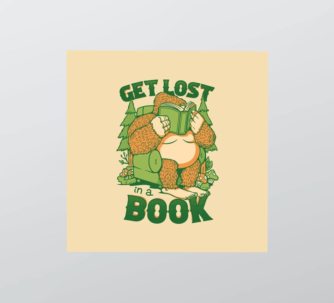 Get Lost - En un libro Sasquatch pegatina de Tobe Fonseca