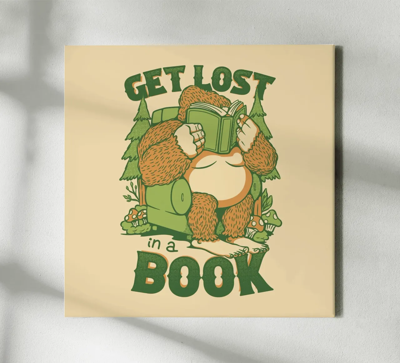 Get Lost - In einem Buch Sasquatch Leinwand von Tobe Fonseca