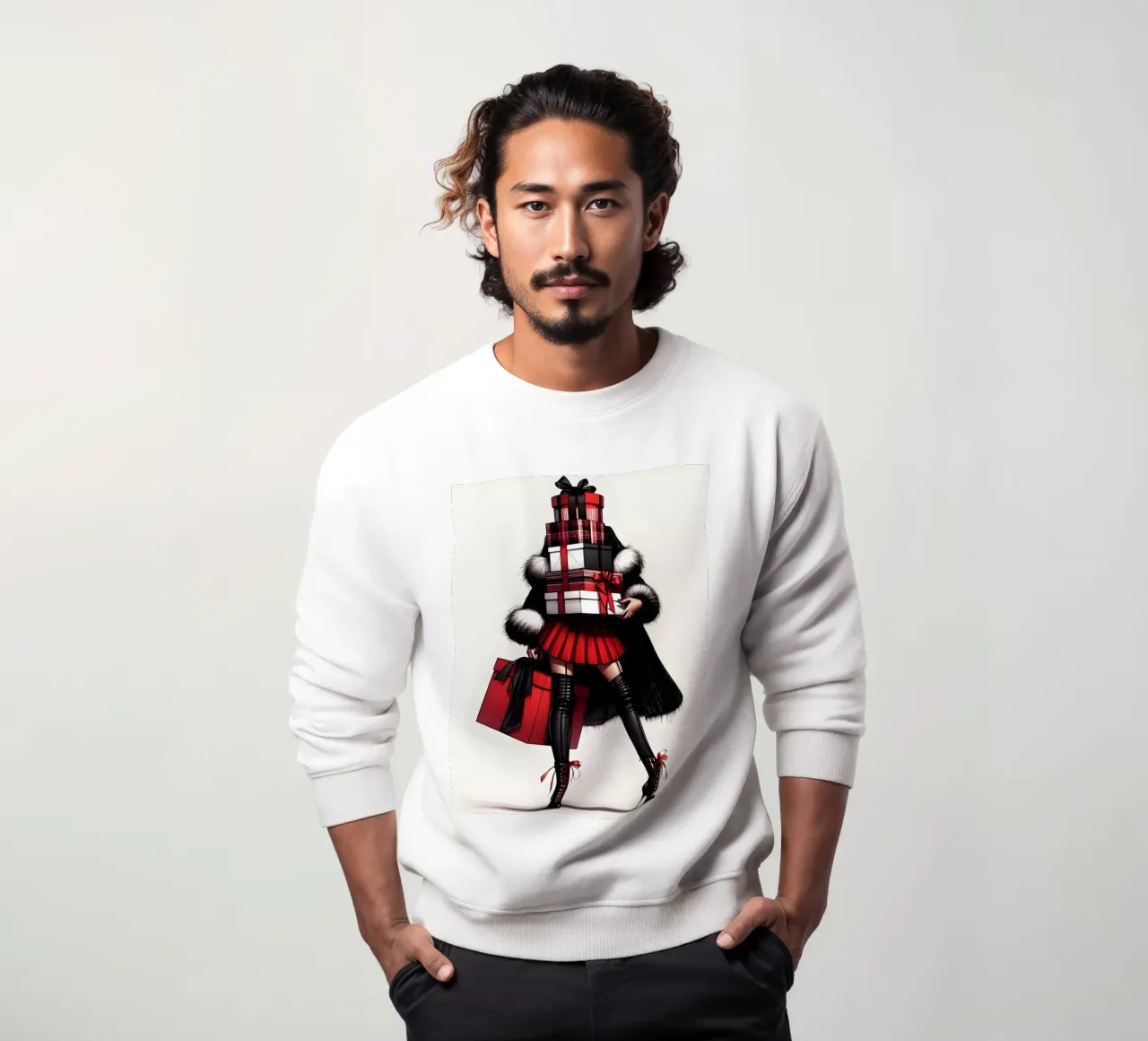 CHRISTMAS SHOPPING LIST sweatshirt by ARTOMATIC