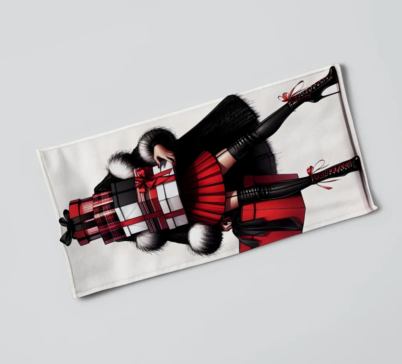 CHRISTMAS SHOPPING LIST towel by ARTOMATIC