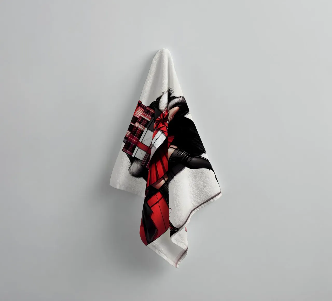 CHRISTMAS SHOPPING LIST towel by ARTOMATIC