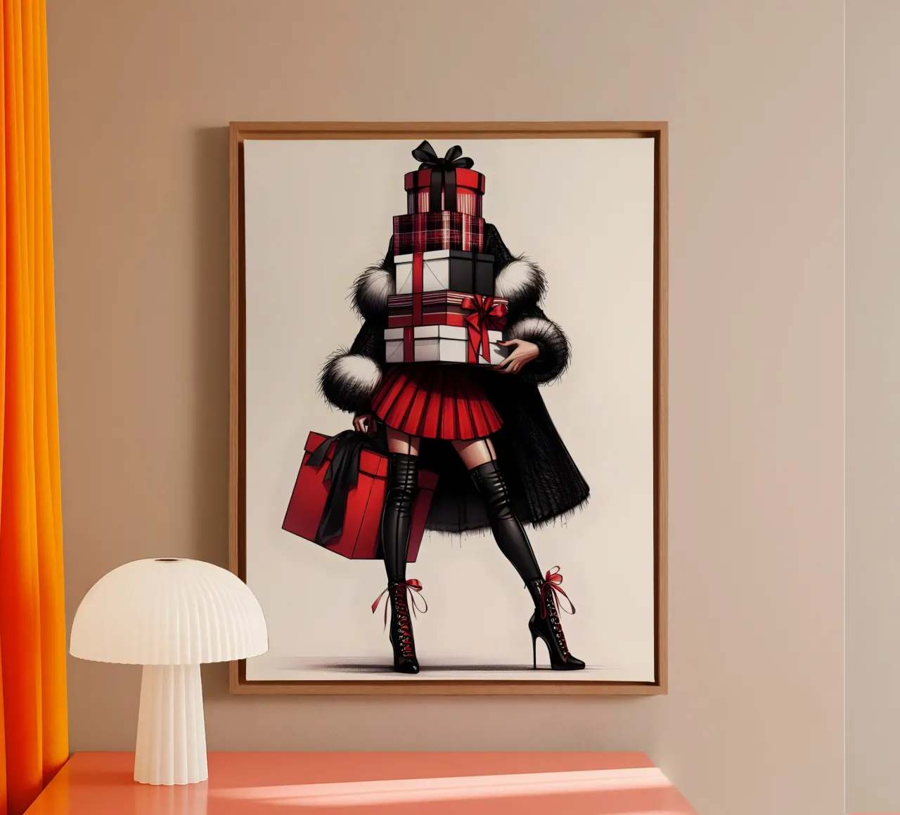 KERSTINKOOPLIJST canvas met Baklijst van ARTOMATIC
