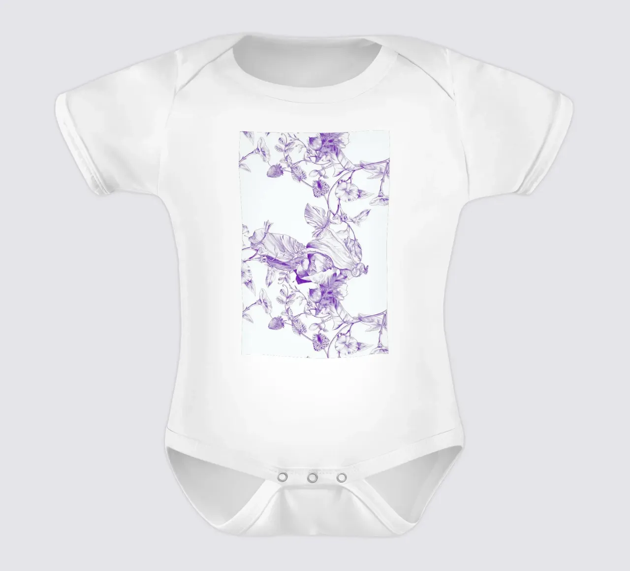 Jeweled Botanist short-sleeve baby romper by La Scarlatte