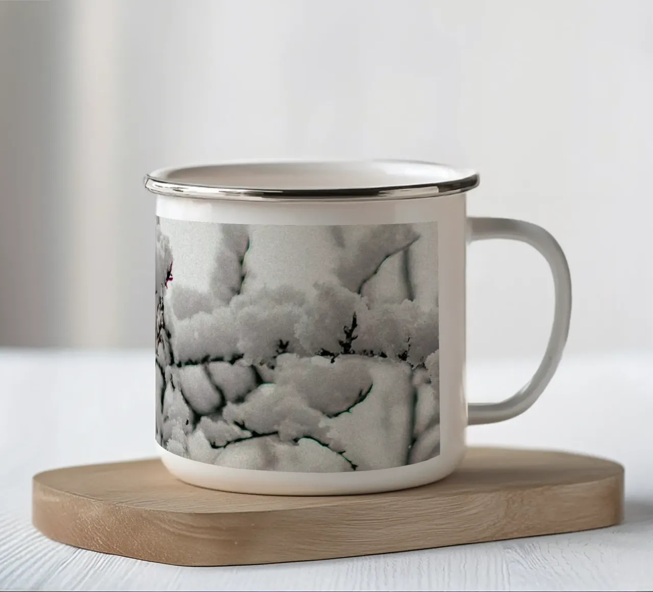Rami di neve - arte della natura invernale tazza in smalto da Whole©