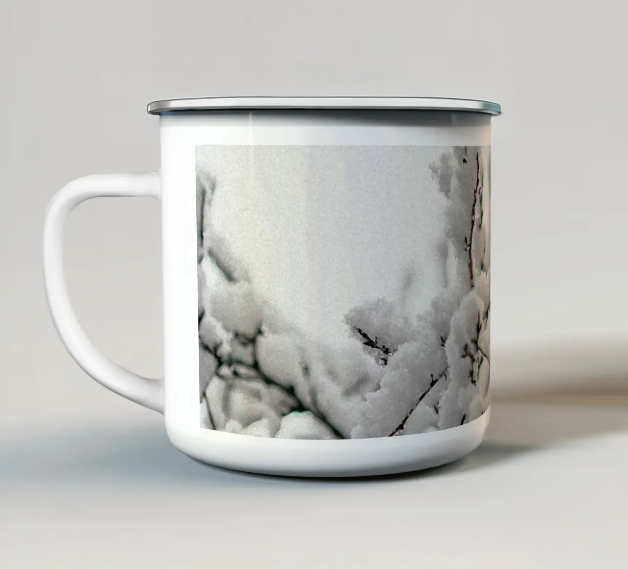 Rami di neve - arte della natura invernale tazza in smalto da Whole©