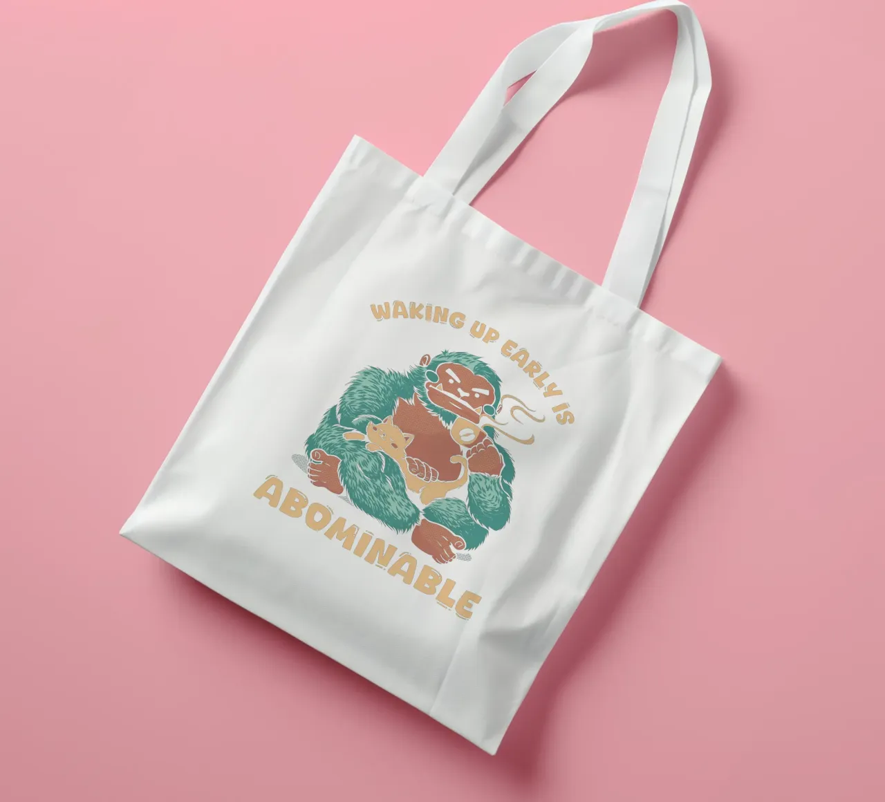 Waking Up Early Is Abominable Cats and Coffee tote bag by Tobe Fonseca