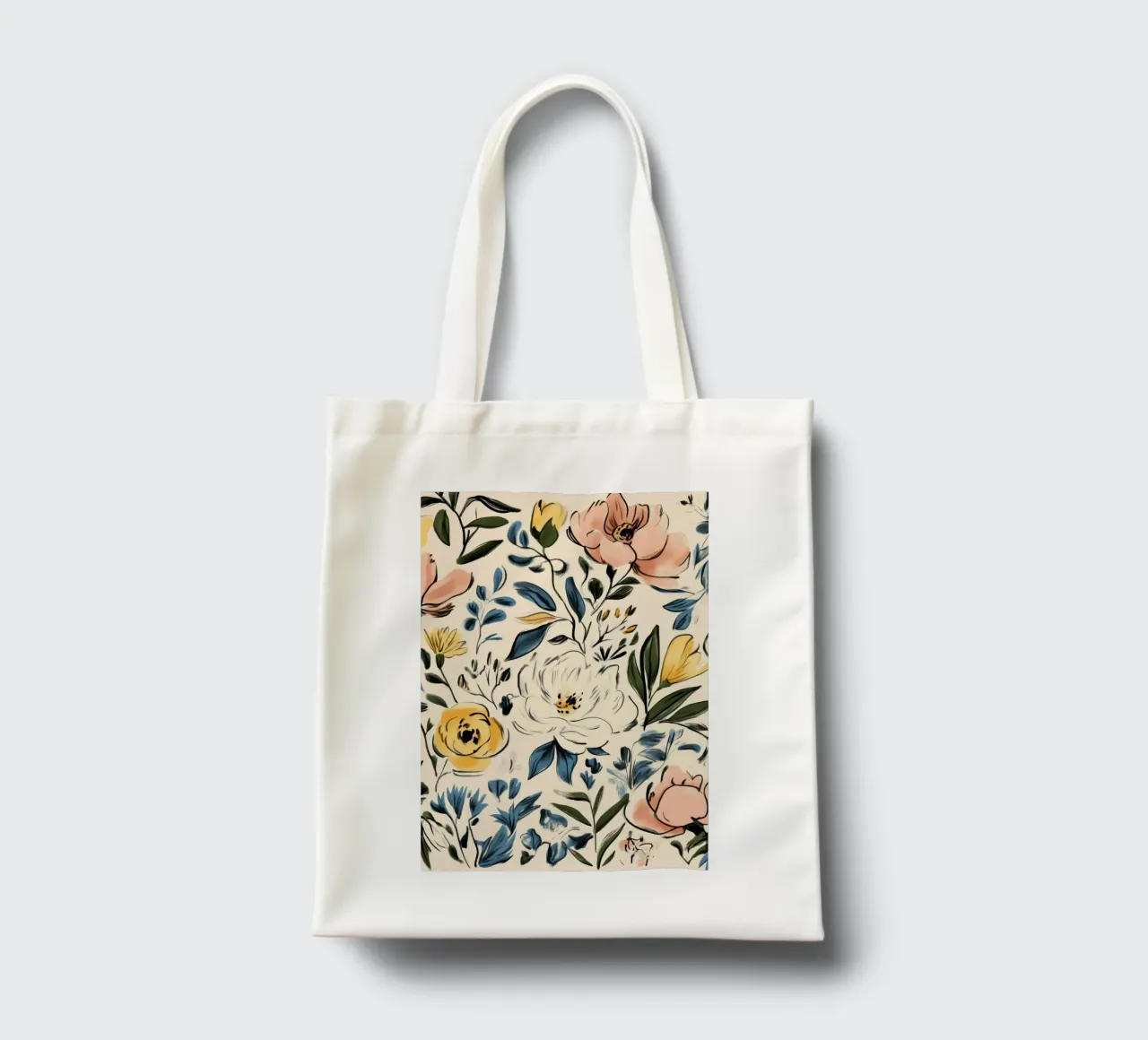 Colorful Floral Pattern tote bag by Melloi Art Print