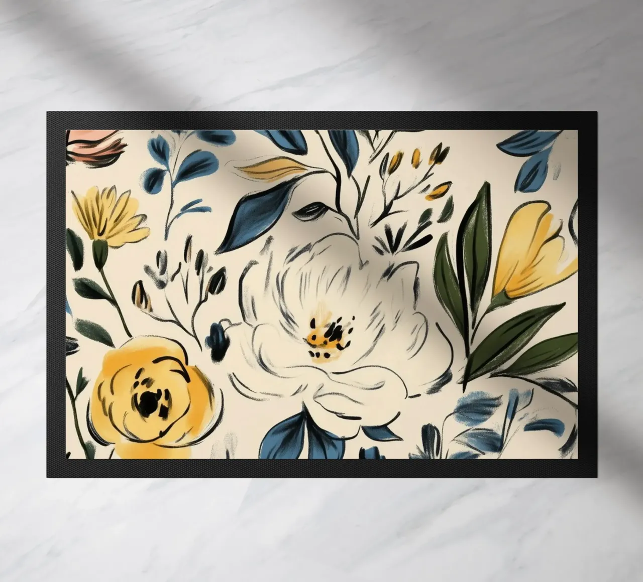 Motivo floreale colorato zerbino da Melloi Art Print