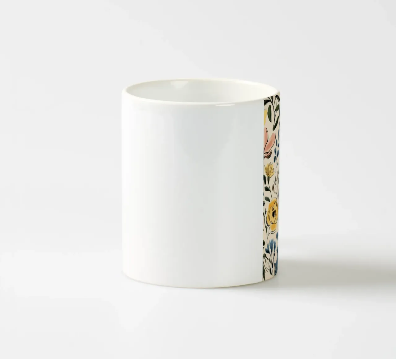 Motivo floreale colorato tazza in ceramica da Melloi Art Print