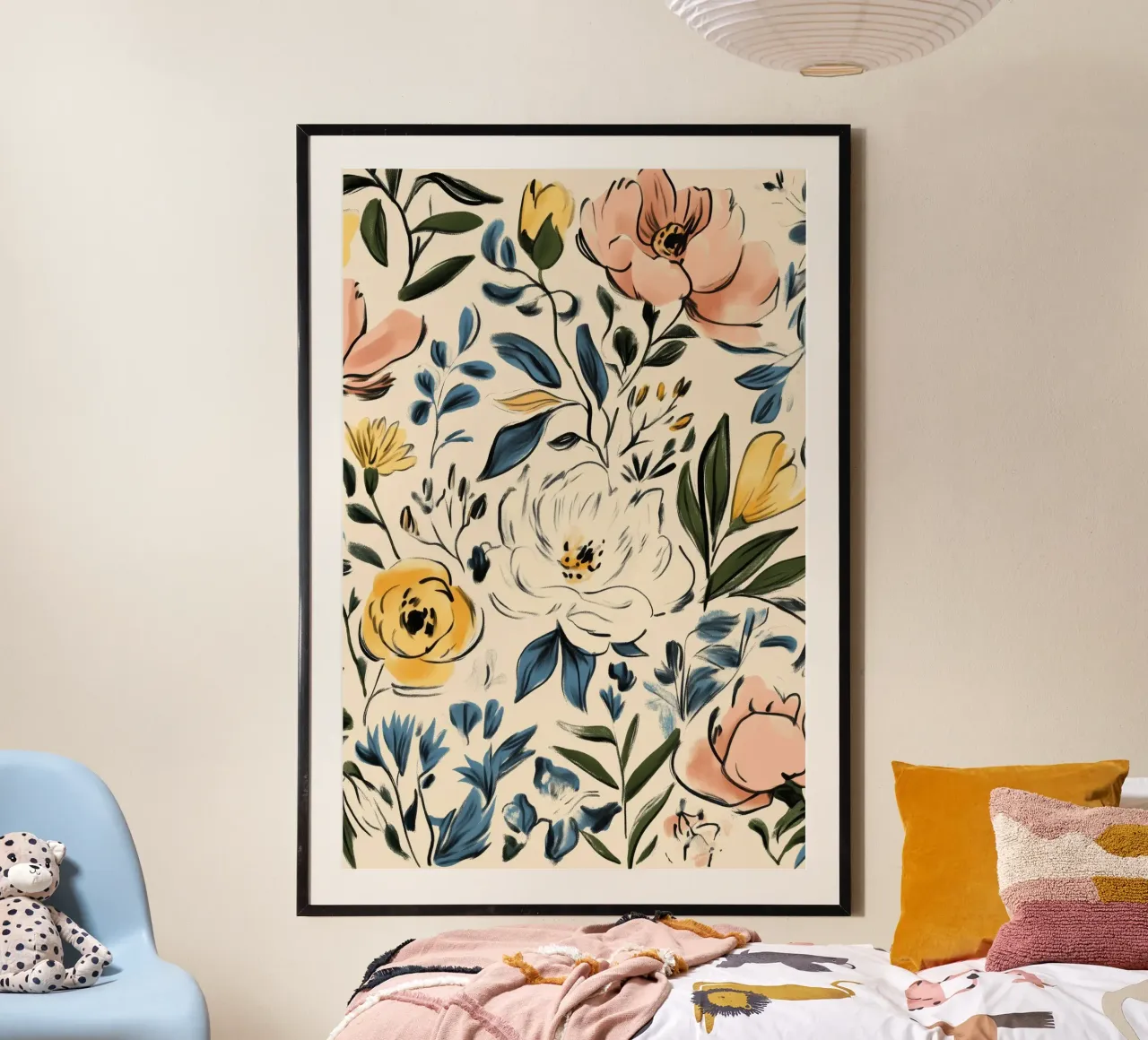 Colorful Floral Pattern hahnemühle by Melloi Art Print