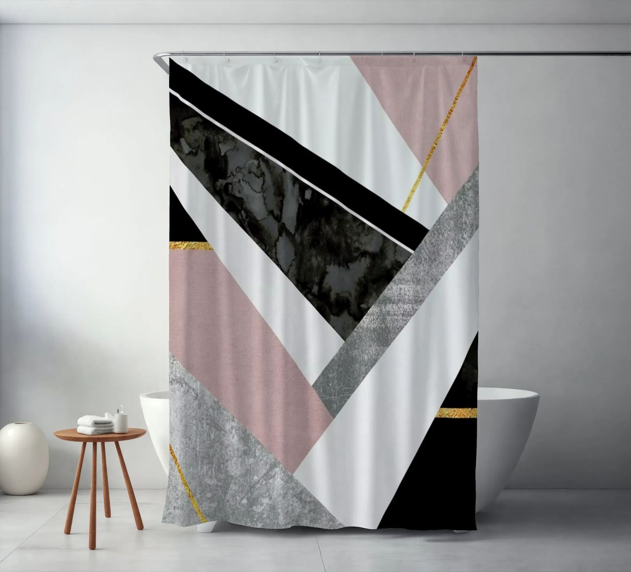 Lines & Layers Duschvorhang von Elisabeth Fredriksson