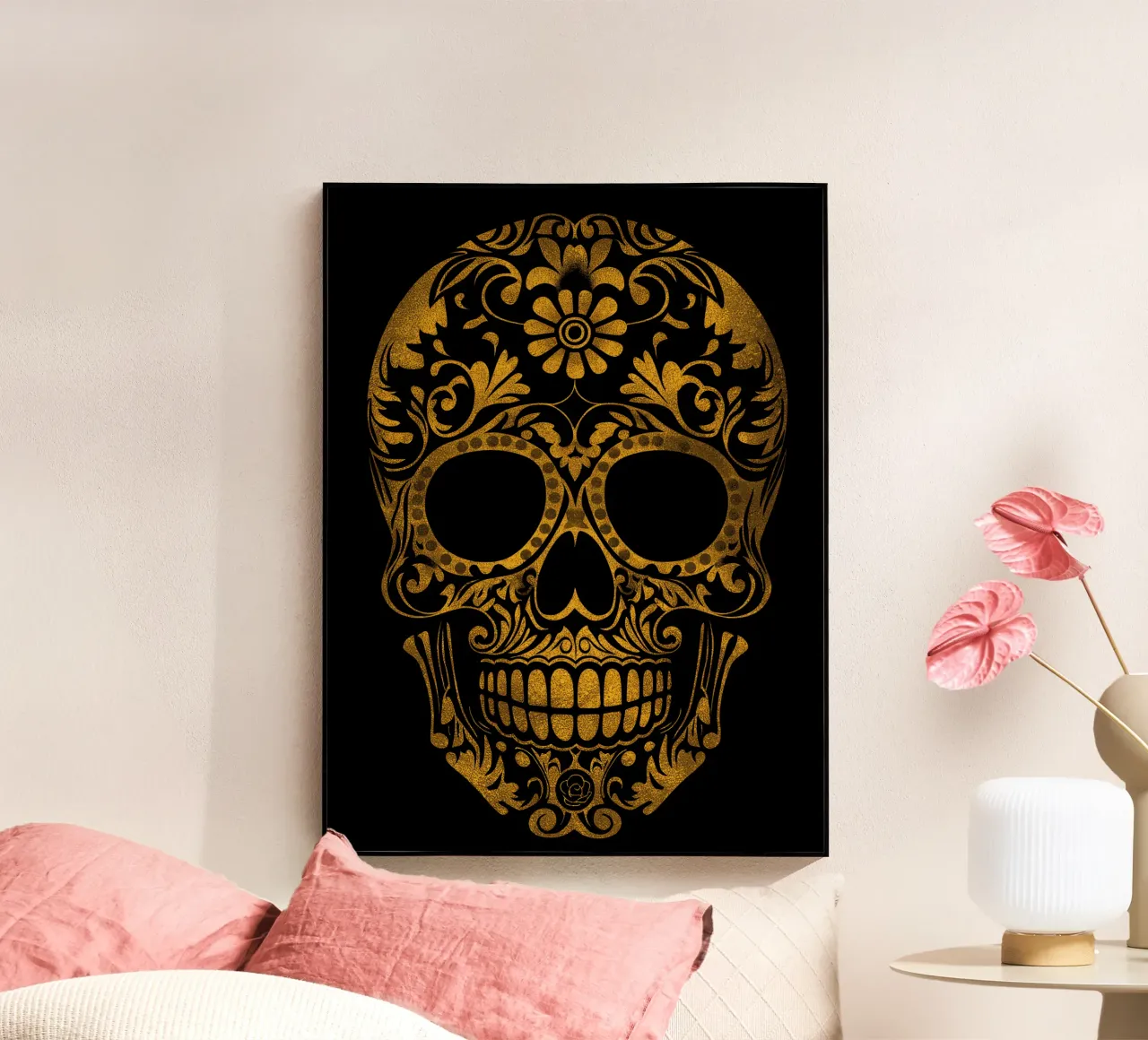 Golden Dust Sugar Skull | Day of the Dead acrylic glass by Autofocus