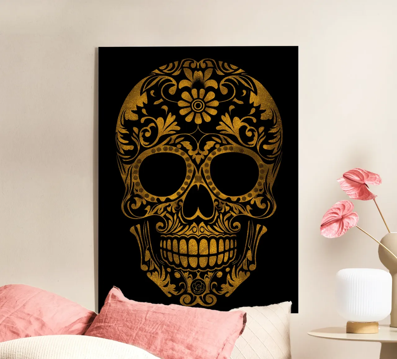 Golden Dust Sugar Skull | Day of the Dead acrylic glass by Autofocus