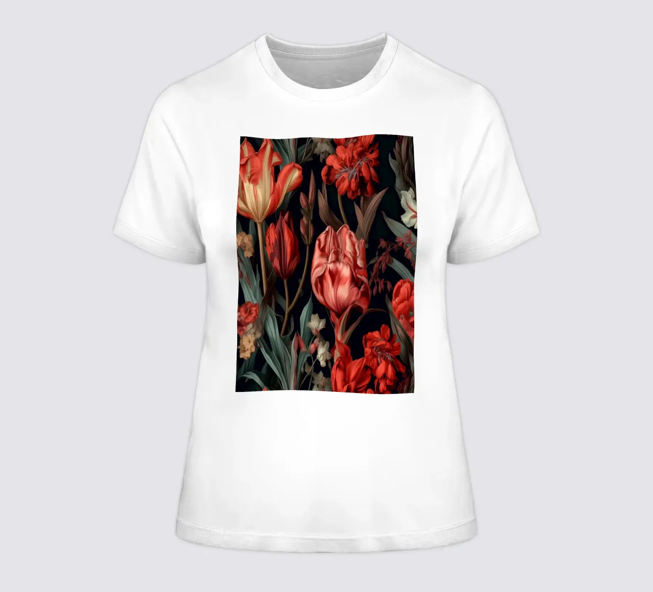 Rote Tulpen Blumen Frauen T-Shirt von Justyna Jaszke JBJart