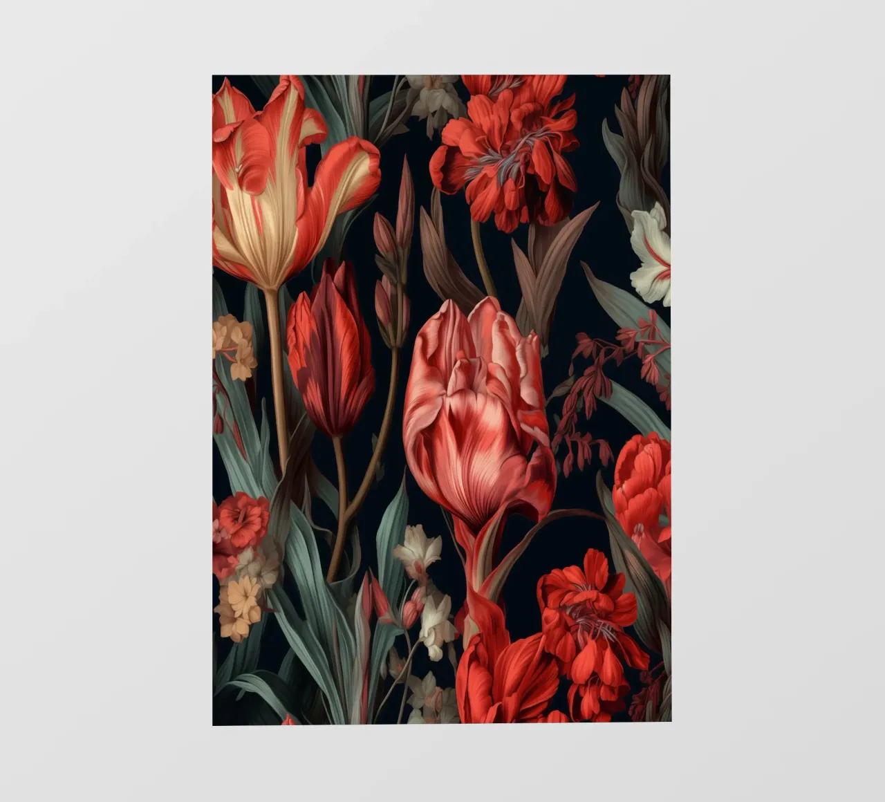 Fiori di tulipani rossi telo in pvc da Justyna Jaszke JBJart