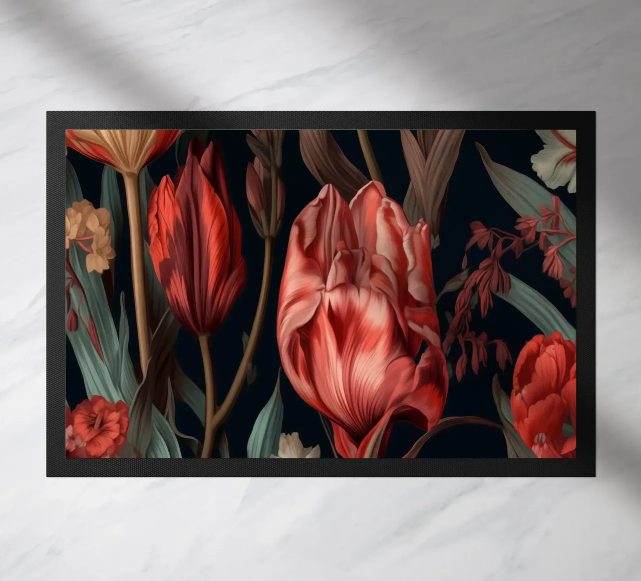 Fiori di tulipani rossi zerbino da Justyna Jaszke JBJart
