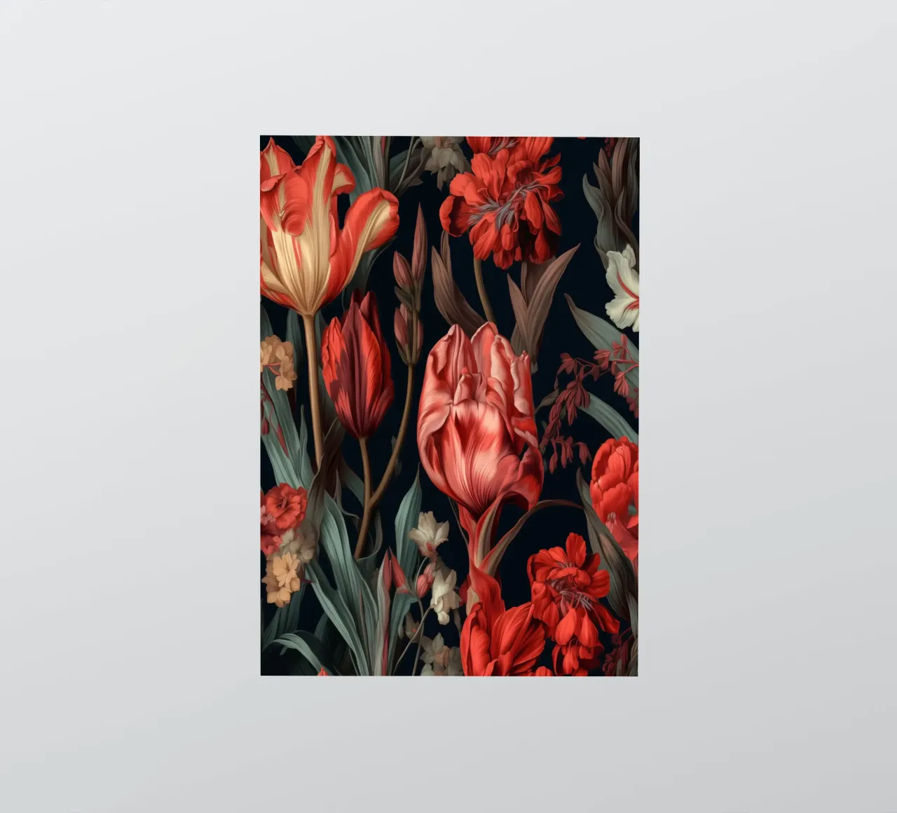 Red tulips flowers sticker by Justyna Jaszke JBJart