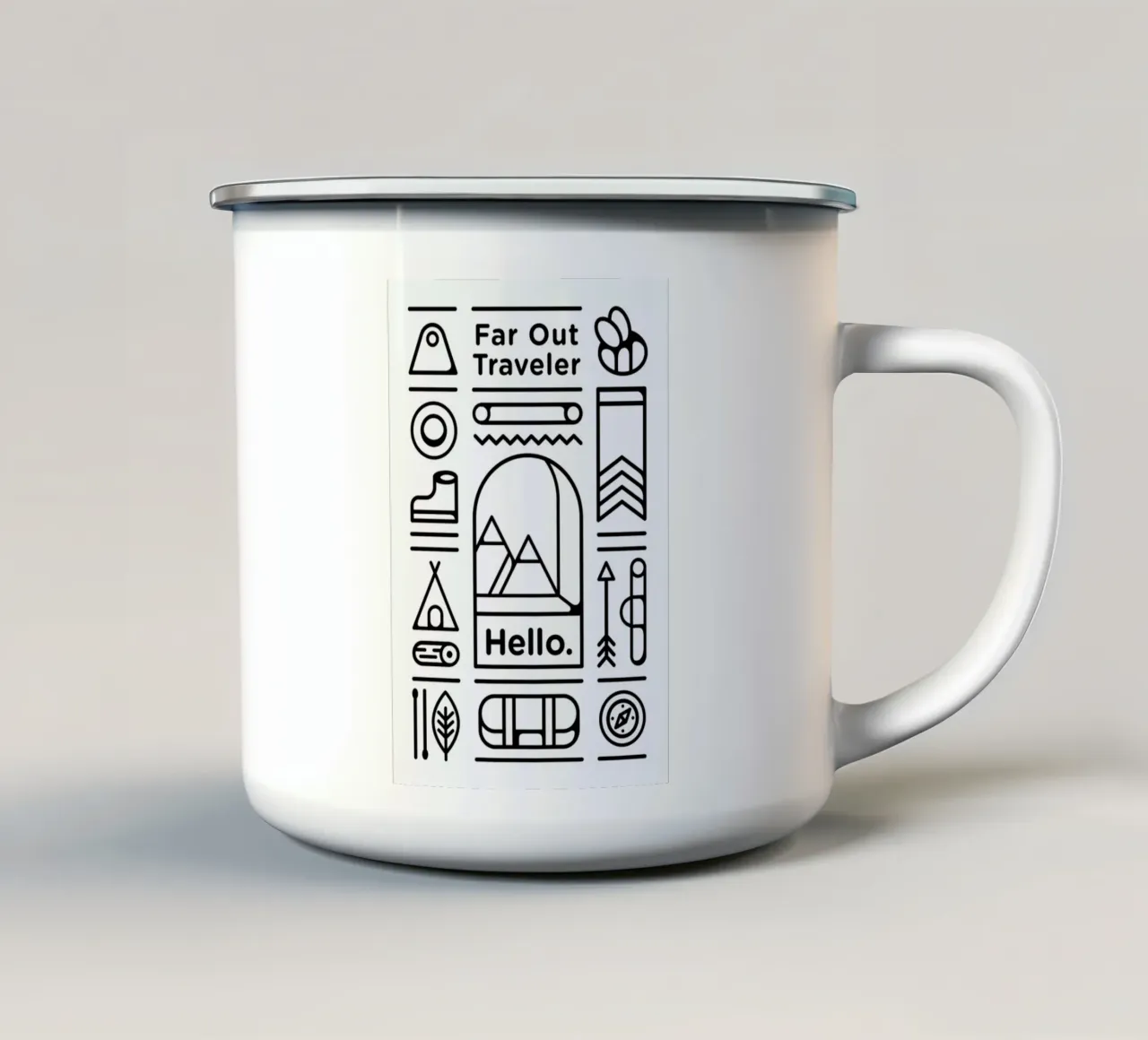 Far Out Traveler tazza in smalto da Tyler Dale
