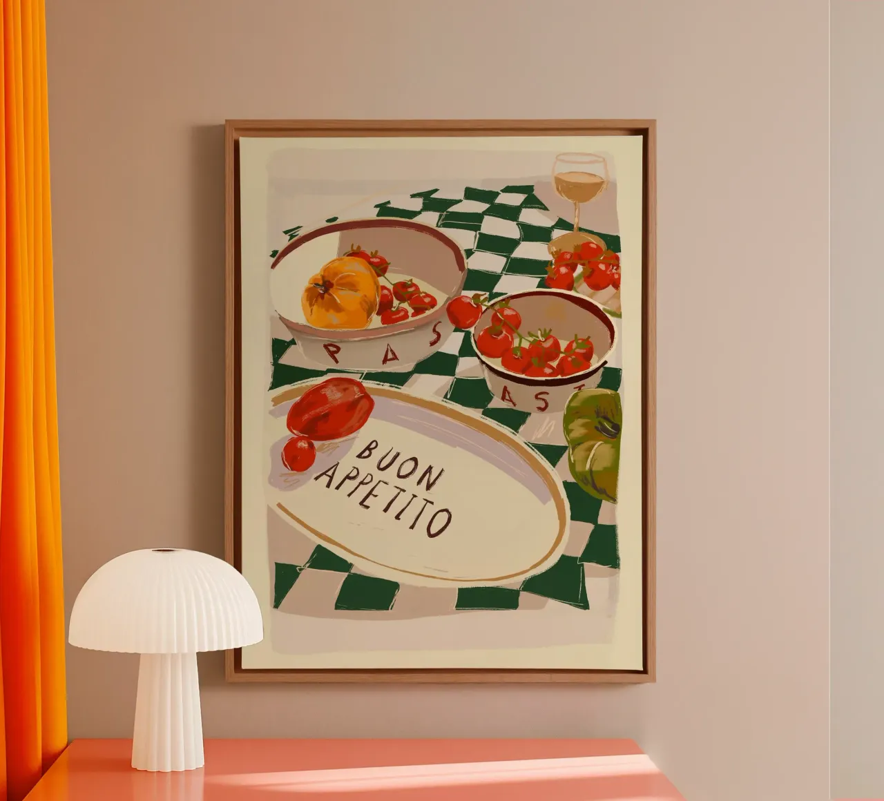 Buon Appetito tela con Cornice a cassetta da ThingDesign