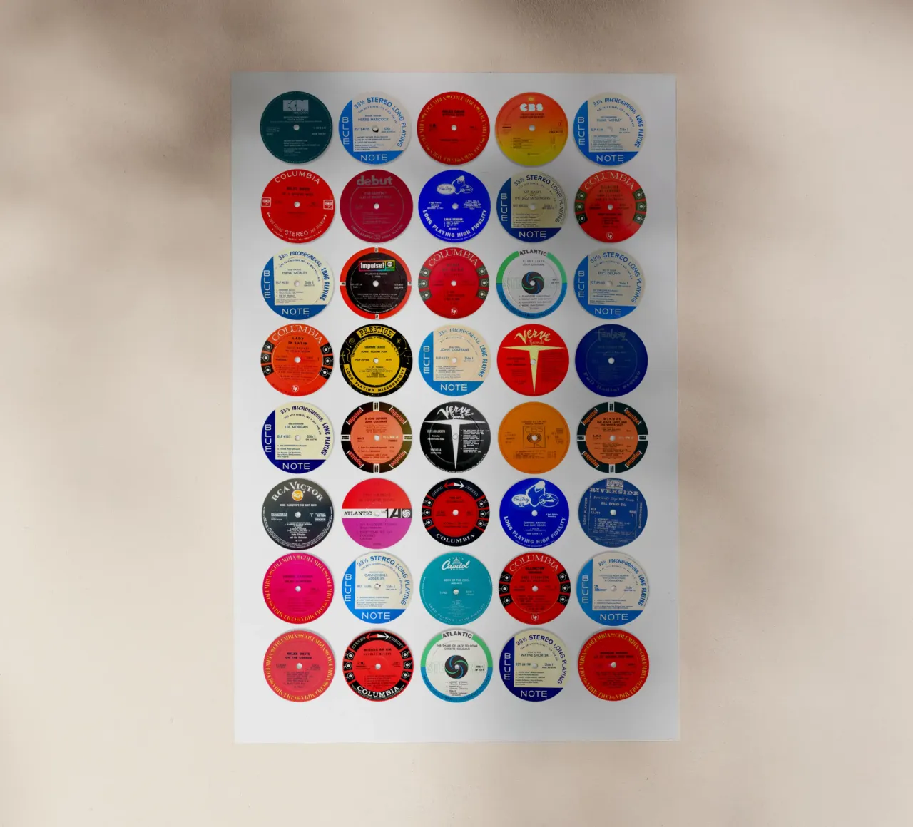 Jazz Vinyl Print - Album di jazz classico pellicola backlit da MrMustardPrints