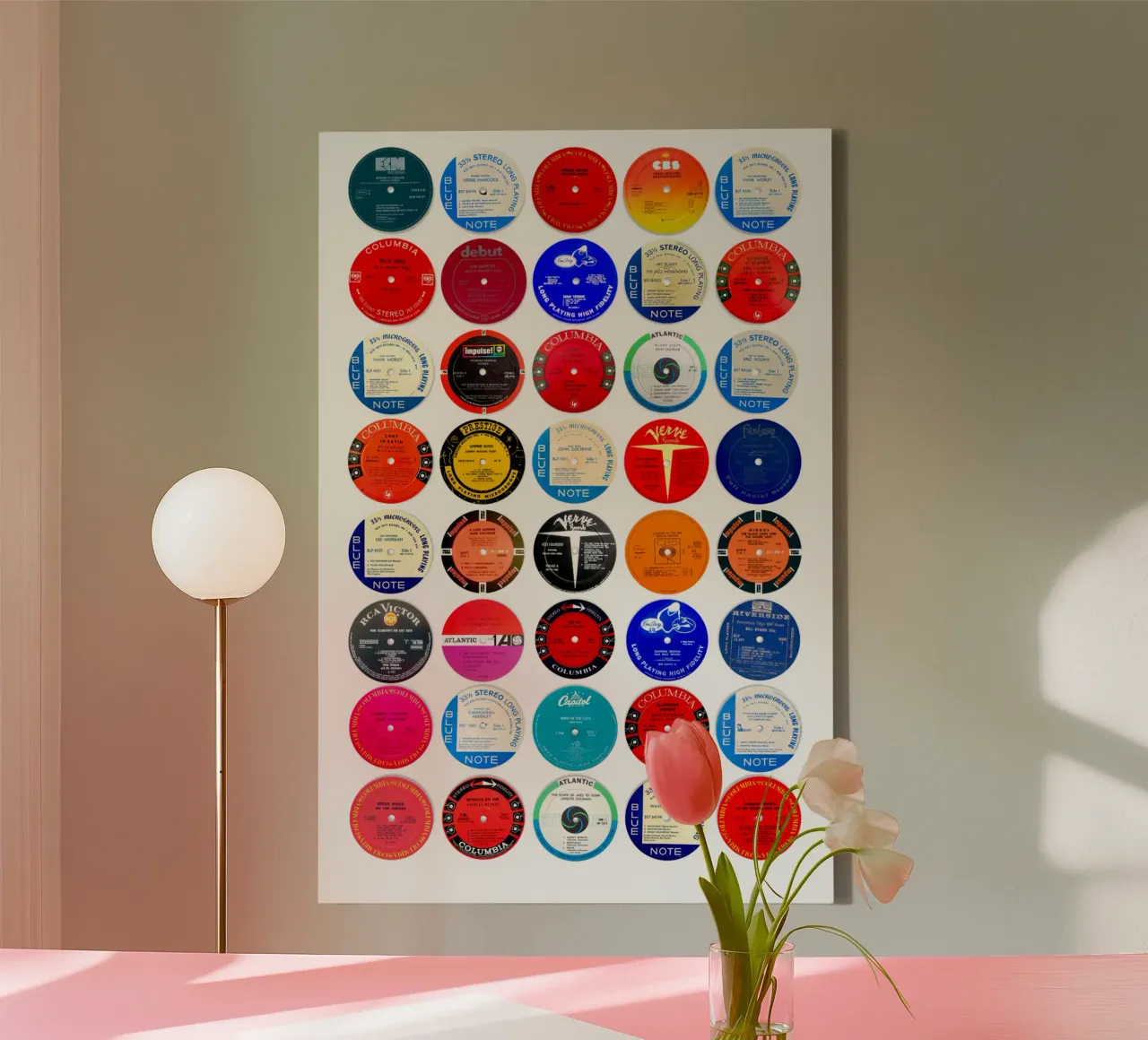 Jazz Vinyl Print - Album di jazz classico tela con Cornice a cassetta da MrMustardPrints