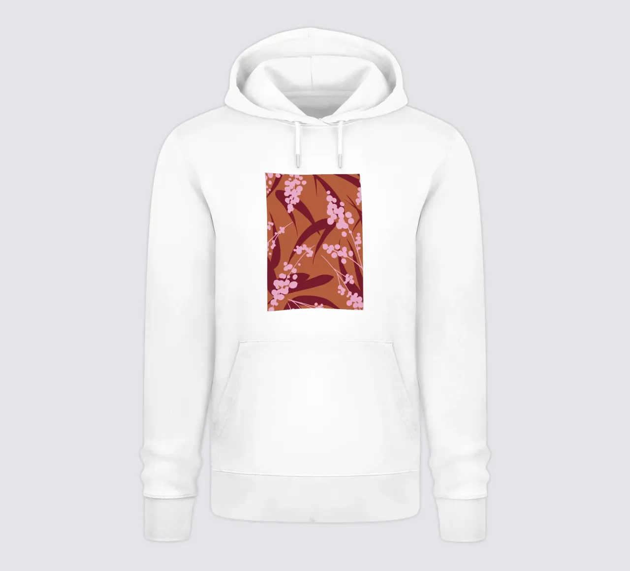 Fogliame di bambù rustico - Motivo botanico rosa e terroso felpa con cappuccio da kookiepixel