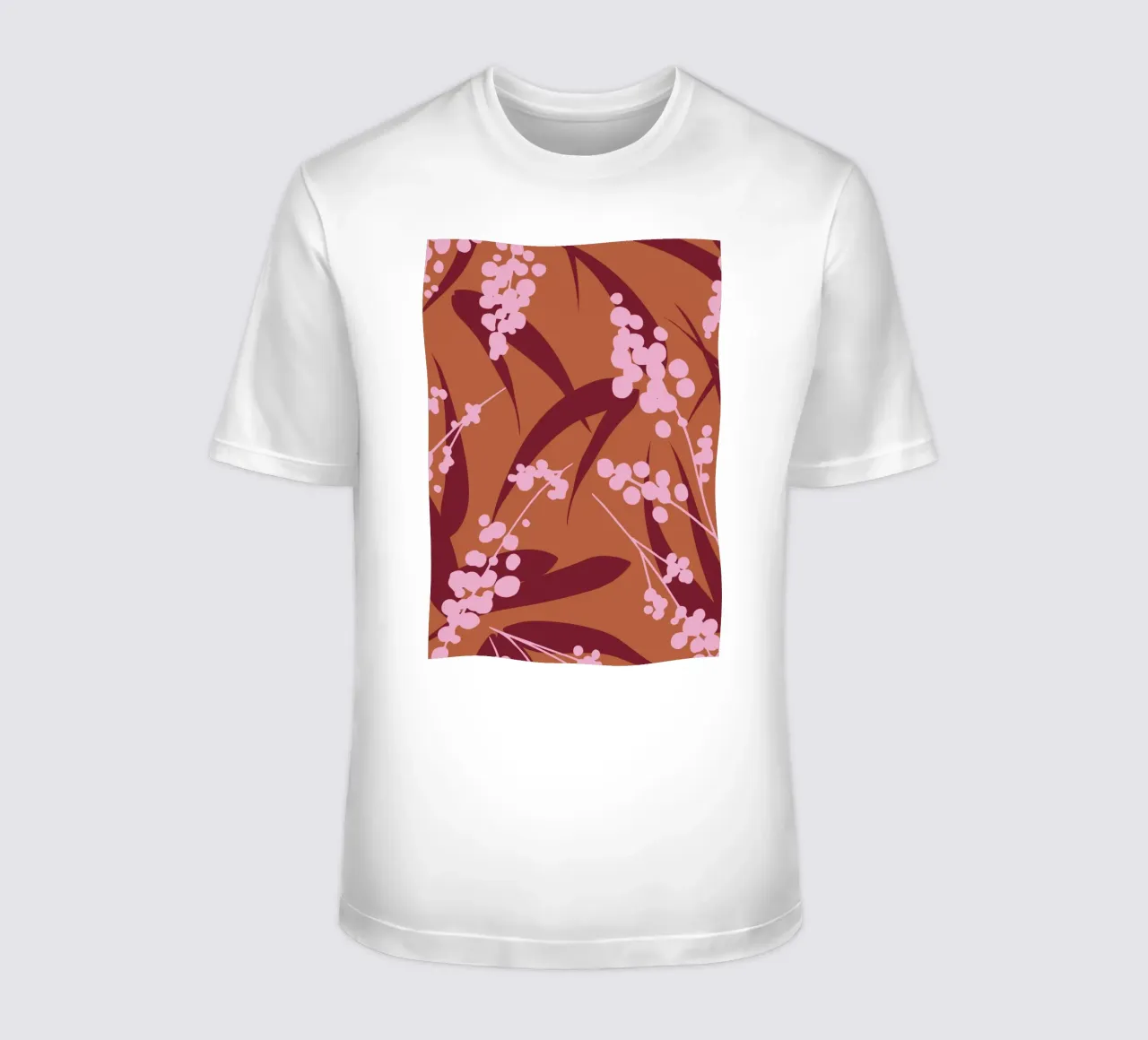 Fogliame di bambù rustico - Motivo botanico rosa e terroso t-shirt da kookiepixel