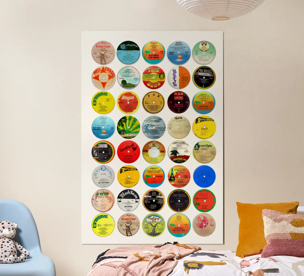 Stampa su vinile del reggae - Album classici del reggae poster da MrMustardPrints
