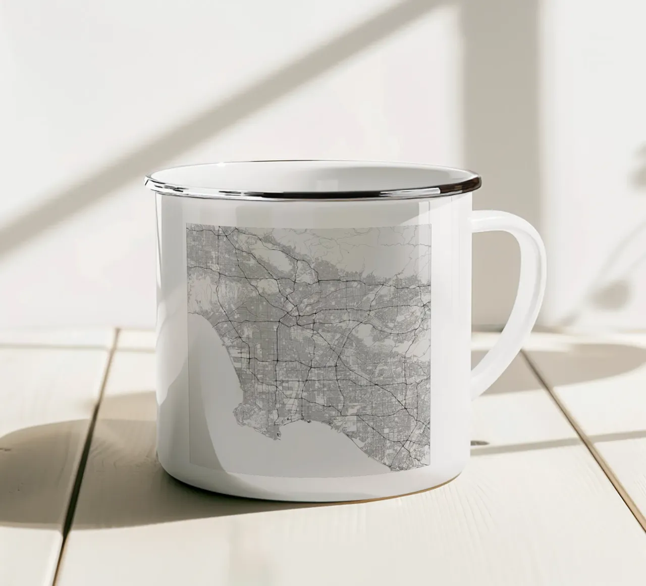 Traffic Los Angeles White tazza in smalto da Urban Maps