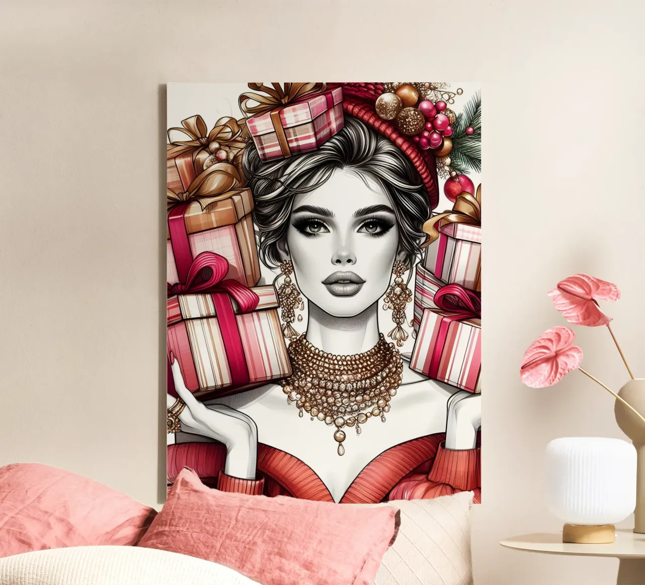 UNWRAP THE MAGIC OF CHRISTMAS canvas with Floater frame by ARTOMATIC
