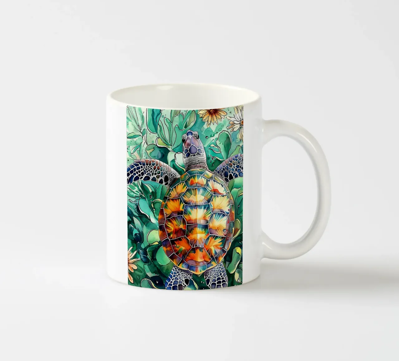 Tartaruga marina arte animale tazza in ceramica da Justyna Jaszke JBJart