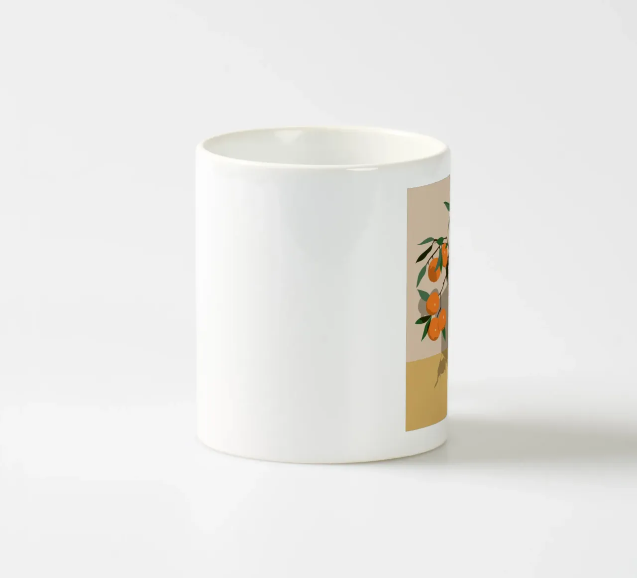 Vaso a righe con arance - Natura morta minimalista tazza in ceramica da kookiepixel