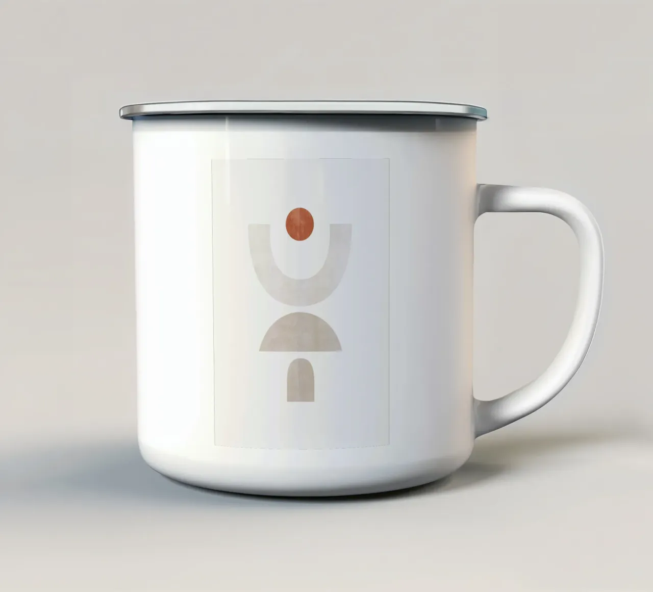 Composition géométrique abstraite minimaliste - Composition 1 mug en émail de kookiepixel
