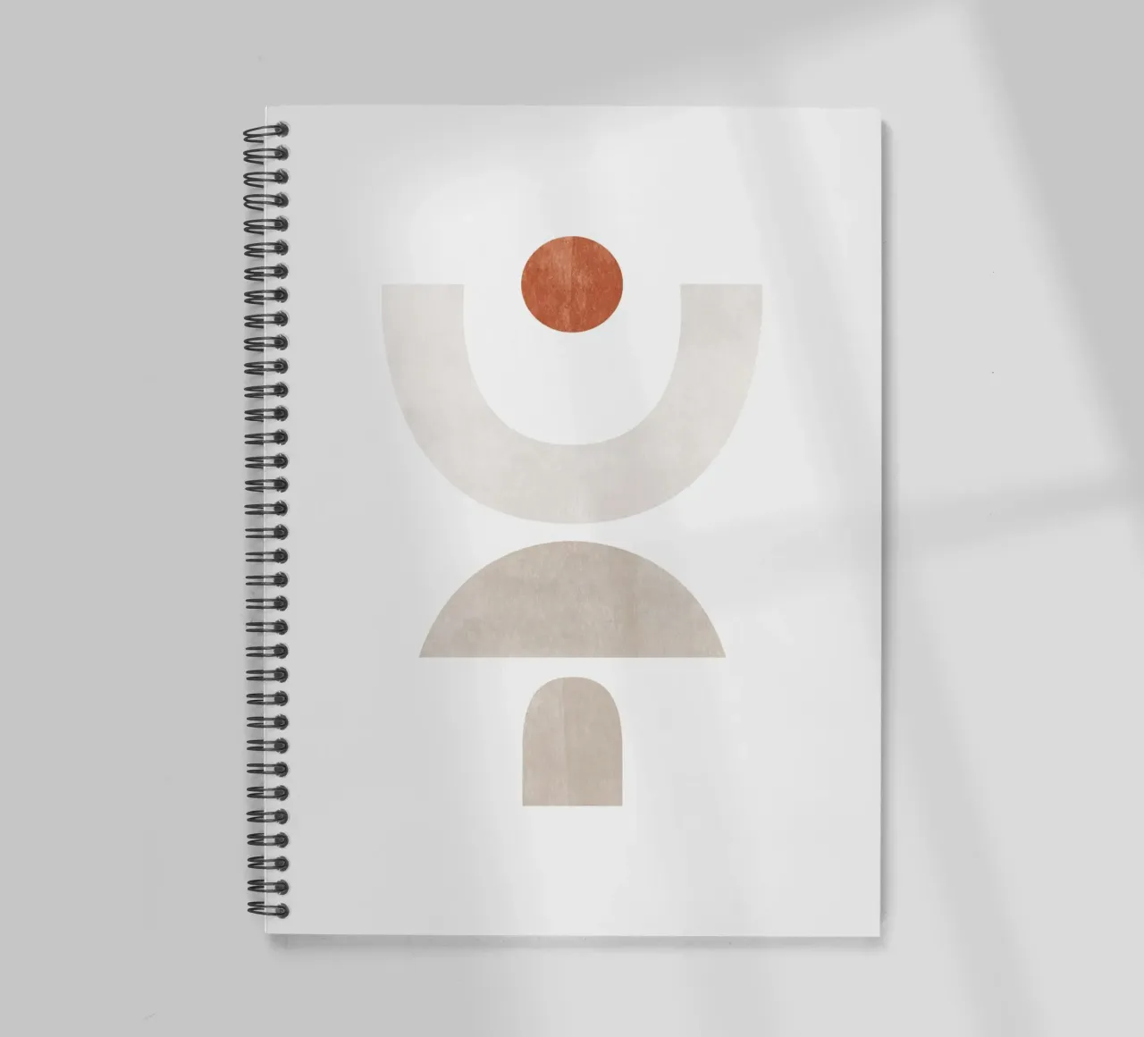 Minimalist Abstract Geometric Composition - Composition 1 spiral notebook by kookiepixel