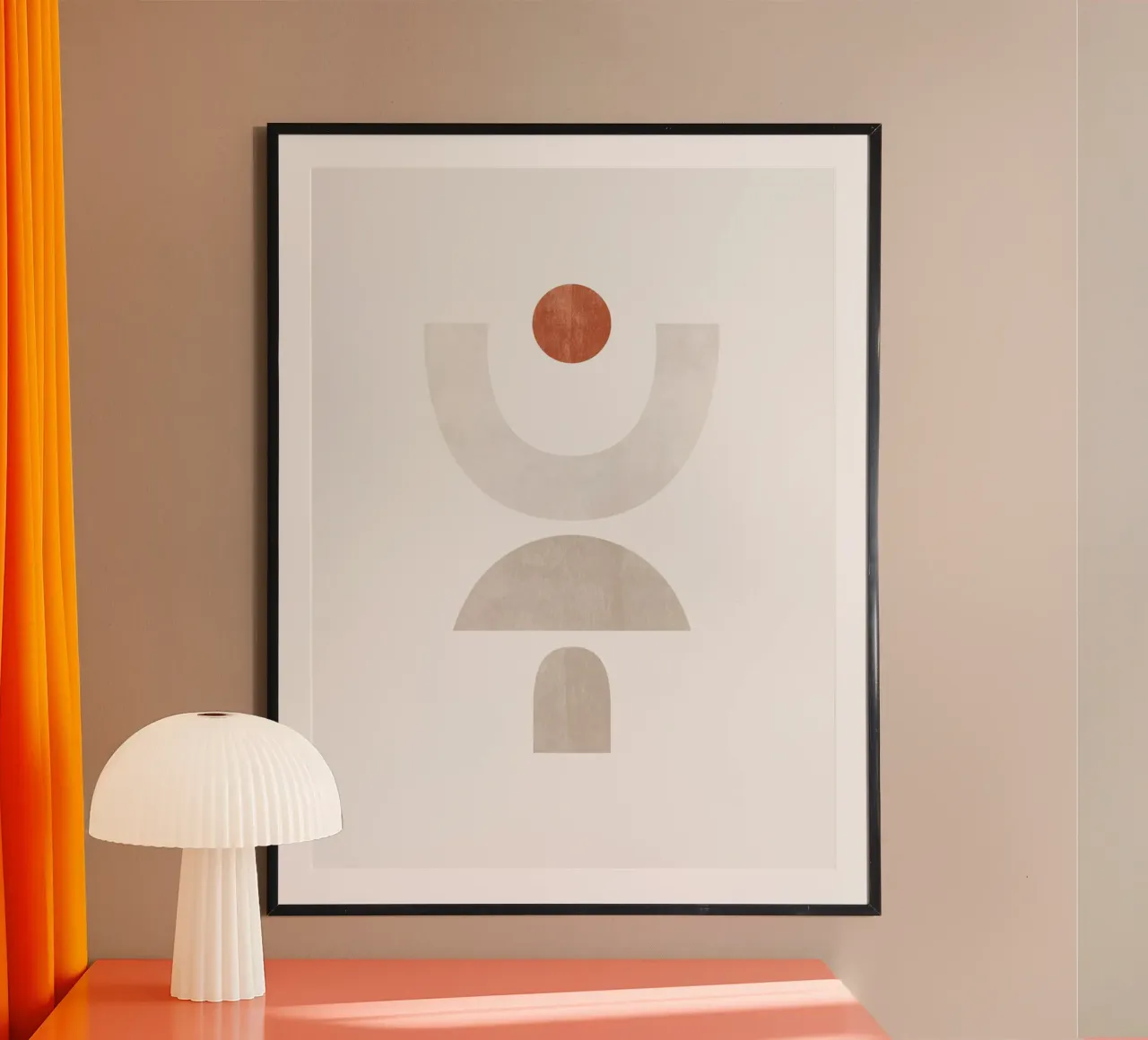 Composizione geometrica astratta minimalista - Composizione 1 poster con telaio in plastica da kookiepixel