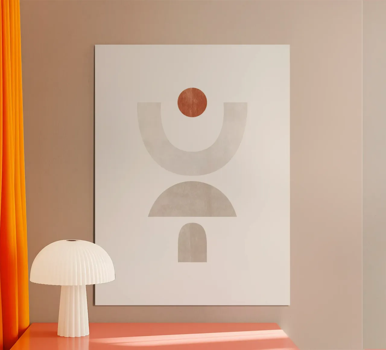 Composizione geometrica astratta minimalista - Composizione 1 poster con telaio in plastica da kookiepixel