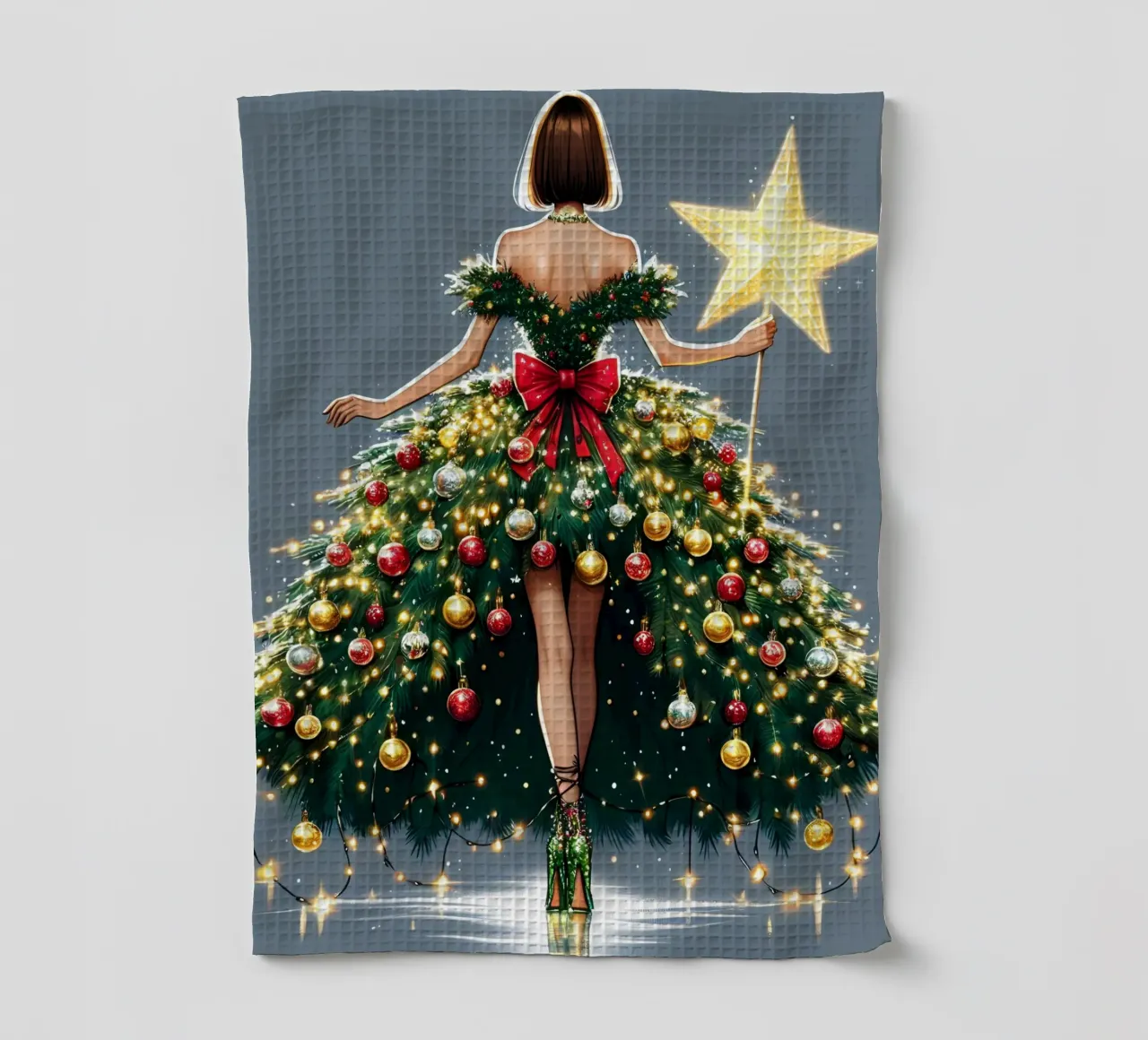 FÉE DE NOËL torchon de ARTOMATIC